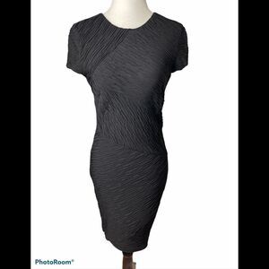 TORN by Ronny Kobo black cap sleeve steath dress